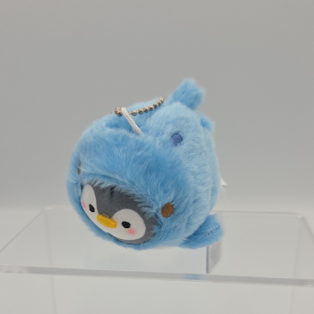 TAKASHOJI Penguin In Whale Shark Suit Costume Plush Mini Key Chain Round1 NWT